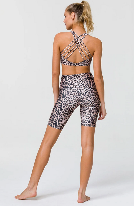Image Title Onzie High Rise Biker Short - Leopard